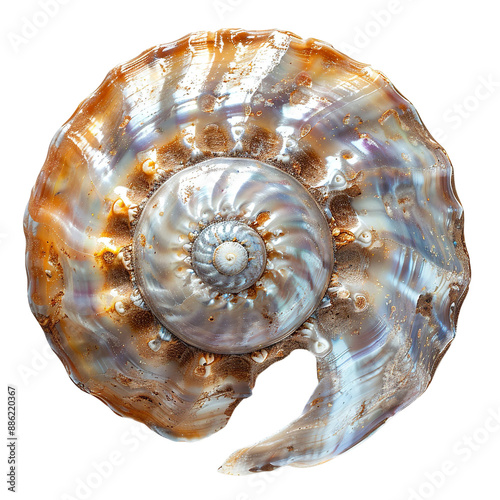 Top view of a single bubble shell isolated on a white transparent background photo