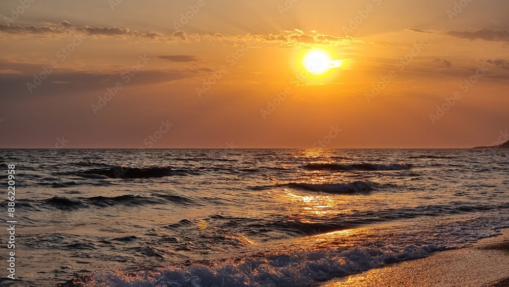 kanali beach in sunset colors , preveza perfecture greece kanali beach in sunset colors , preveza perfecture greece
