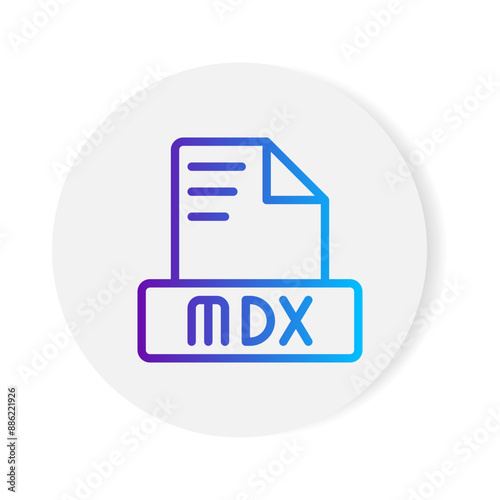 Mdx document format file icon. with gradient outlines. vector illustration. photo