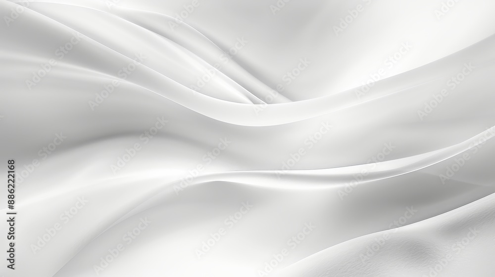 Obraz premium White Flowing Satin Background, Silk Texture, Smooth Elegant Abstract Drapery, Minimalist Design