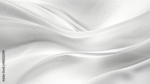 White Flowing Satin Background, Silk Texture, Smooth Elegant Abstract Drapery, Minimalist Design