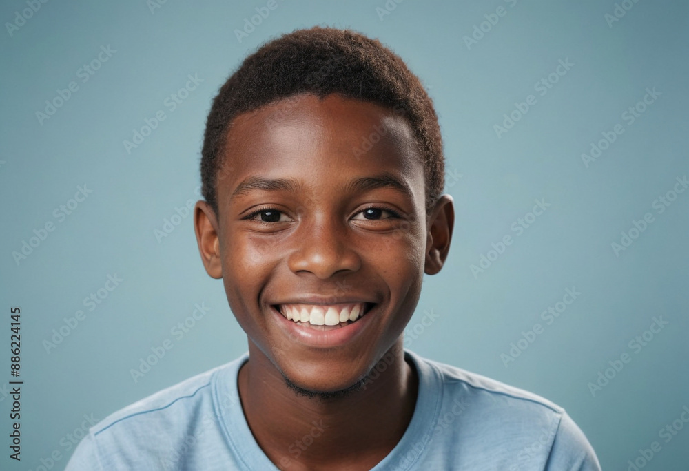 Portrait view of a regular happy smiling Grenada boy, ultra realistic, candid, social media, avatar image, plain solid background Portrait view of a regular happy smiling Grenada boy, ultra realistic, candid, social media, avatar image, plain solid background