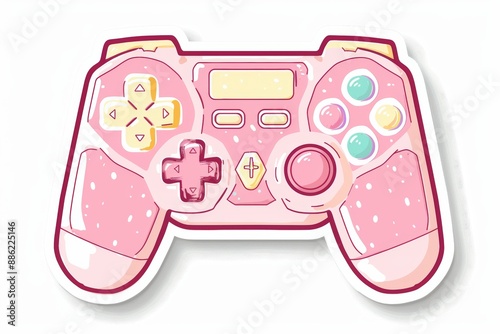A cute, pink video game controller sticker
