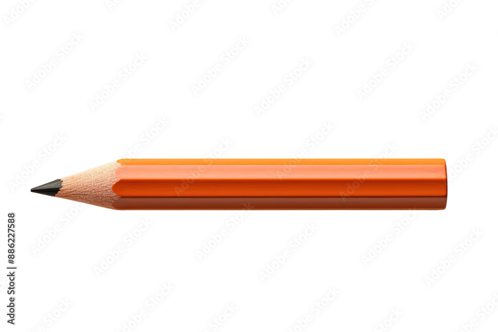 A Sharpened Orange Pencil on a White or Clear Surface PNG Transparent Background. A Sharpened Orange Pencil on a White or Clear Surface PNG Transparent Background.