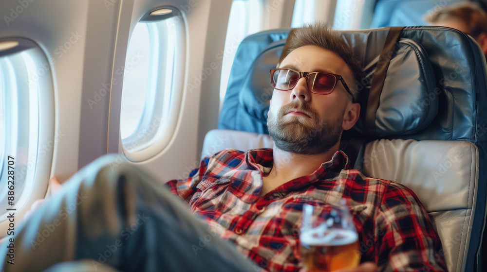 drunk man in airplane