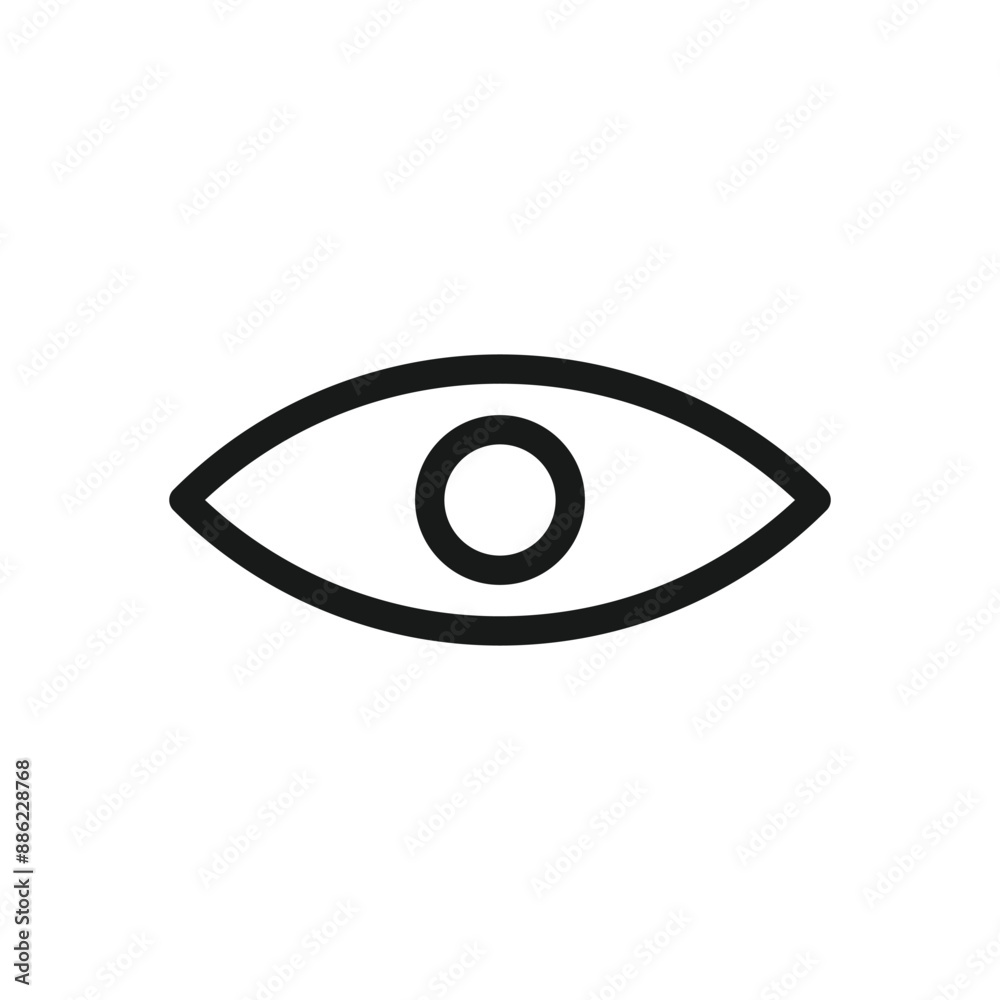 Visible eye outline icon symbol. Vector illustrator