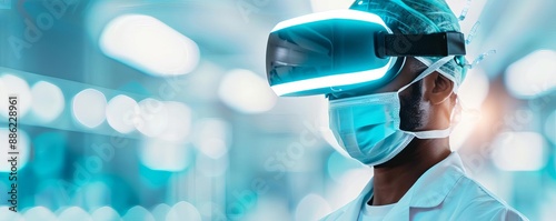 Virtual reality surgical training, holographic simulations, futuristic medical education, advanced technology