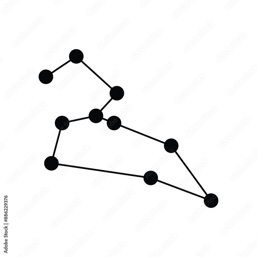 Trendy leo zodiac symbol constellation. Vector illustration Trendy leo zodiac symbol constellation. Vector illustration