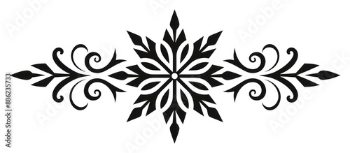 PNG Divider graphic of snowflake graphics pattern white.