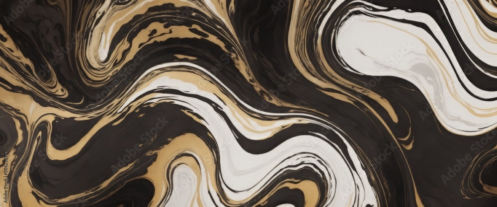 Abstract smokey Brown black and gold background with floating in style marbled ink Abstract smokey Brown black and gold background with floating in style marbled ink