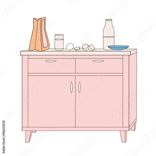 pink kitchen furniture cupboard
