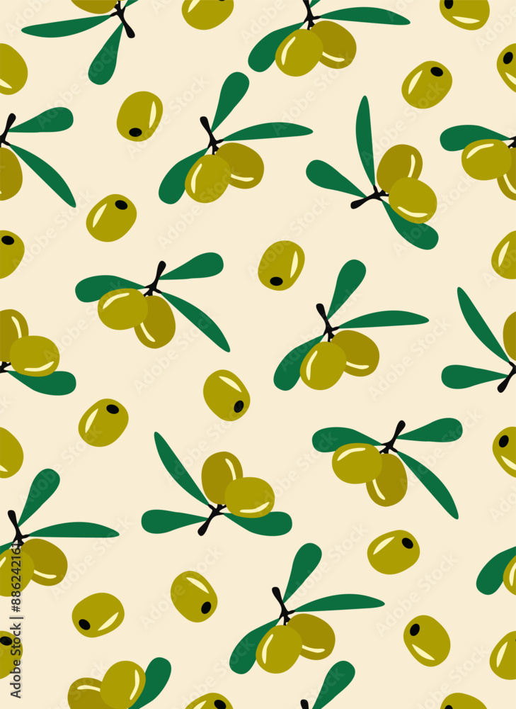 Olive pattern on a light pink background. Olive pattern on a light pink background.