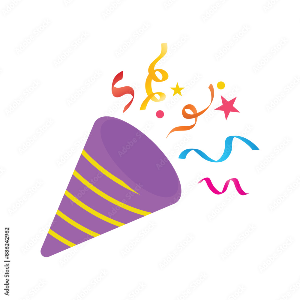 confetti birthday icon vector design template confetti birthday icon vector design template
