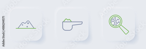 Set line GMO, Sports nutrition proteine and Salt icon. Vector