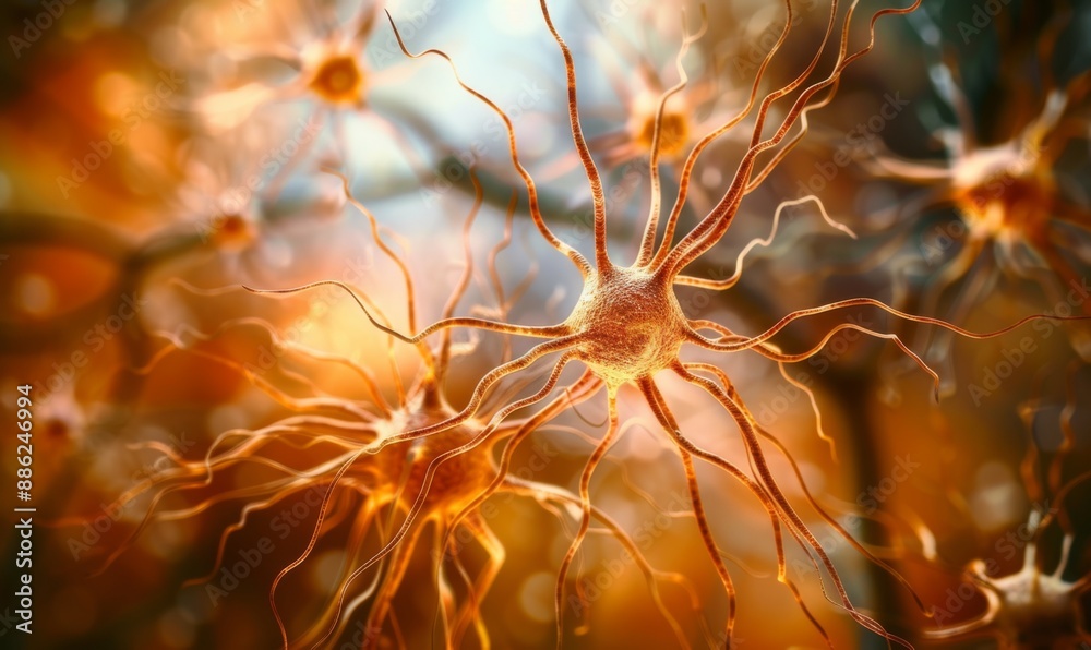 Neurons brain cell medical background Neurons brain cell medical background