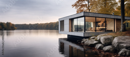 villa house by the lake