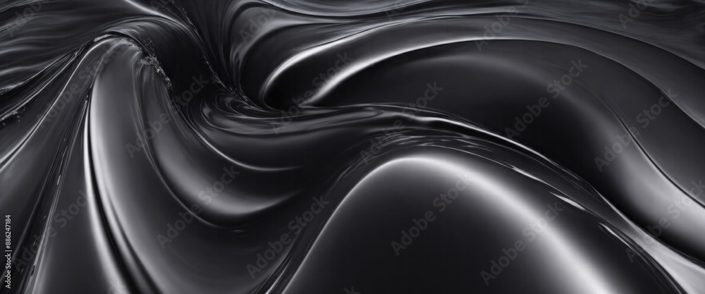 Fototapeta premium Soft and liquid Black waves background