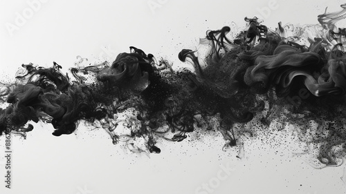 Dynamic black and white smoke tendrils swirling on an abstract canvas. dynamic smoke, black and white smoke, smoke tendrils, swirling smoke, abstract canvas, smoke art, smoke patterns, abstract smoke,