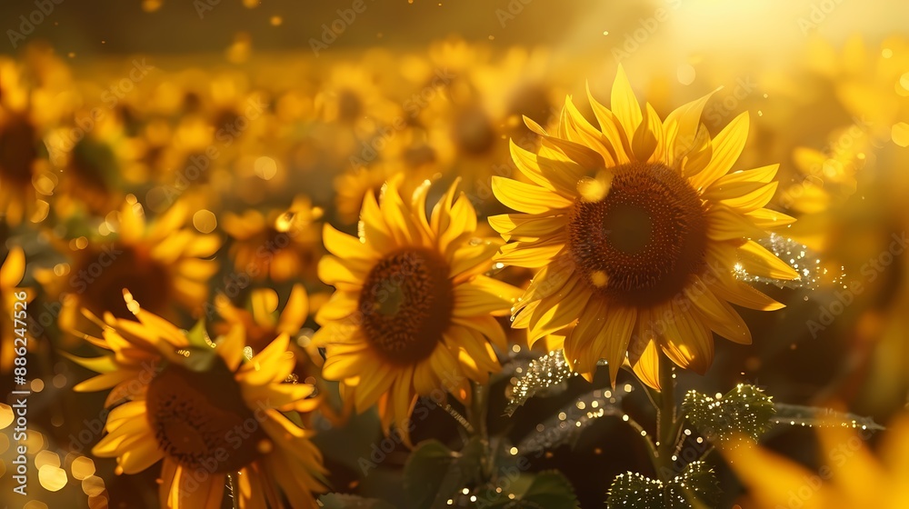 Fototapeta premium Sonnenblumen auf einem Feld.