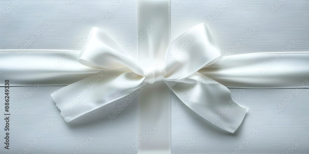 Exquisite Gift Certificate Presentation with White Paper Silk Ribbon. Concept Gift Certificate, Presentation, White Paper, Silk Ribbon, Exquisite Exquisite Gift Certificate Presentation with White Paper Silk Ribbon. Concept Gift Certificate, Presentation, White Paper, Silk Ribbon, Exquisite