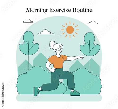 Boomer Health. Flat Vector Illustration