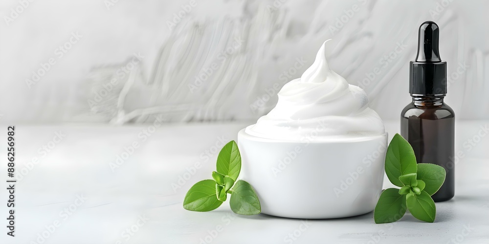 Niacinamide Cream Gentle Anti-Aging Serum and Natural Face Mask for Sensitive Skin. Concept Skincare Products, Niacinamide Cream, Anti-Aging Serum, Natural Face Mask, Sensitive Skin