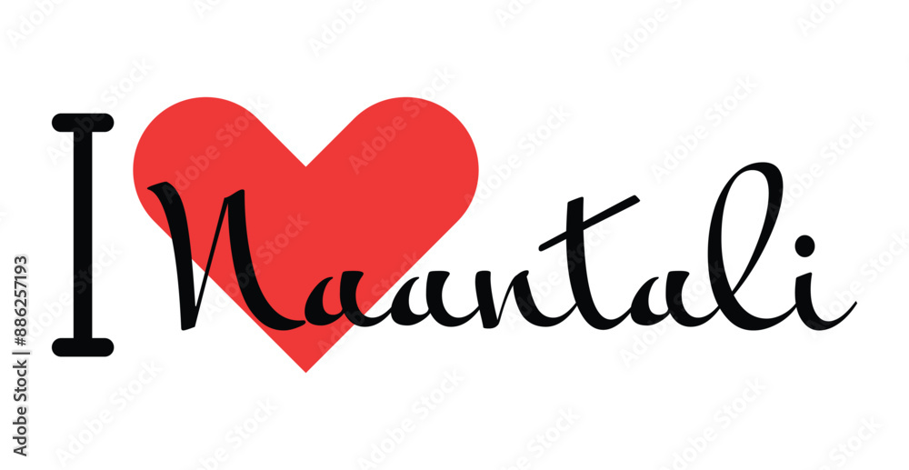 I love Naantali, city of Finland. Hand drawn letters with red heart. Vector illustration lettering, modern design I love Naantali, city of Finland. Hand drawn letters with red heart. Vector illustration lettering, modern design