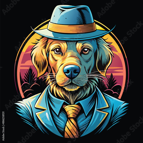 Cute lovely cat and dog vector illustration