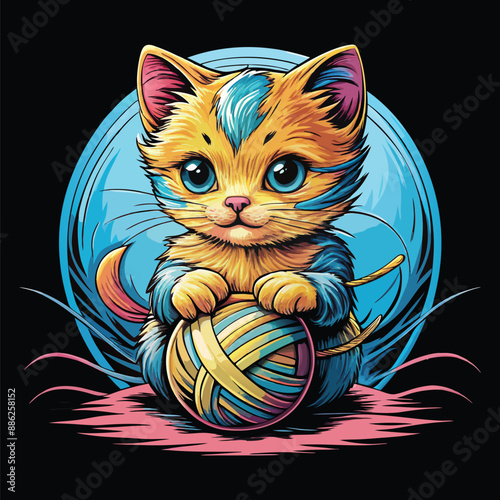 Cute lovely cat and dog vector illustration