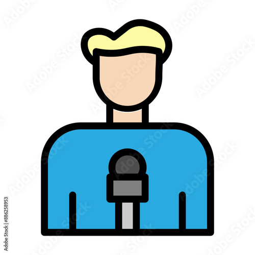 News reporter Vector Filled Icon Design