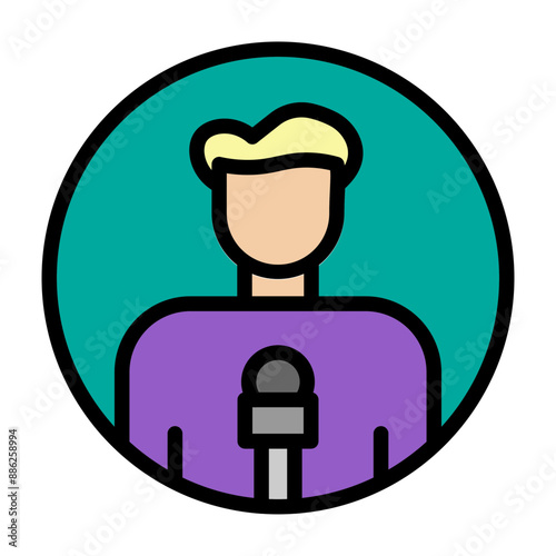 Journalist Vector Filled Icon Design