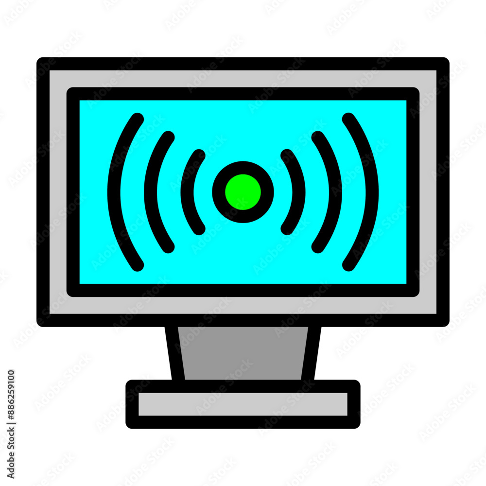 Broadcast Vector Filled Icon Design Broadcast Vector Filled Icon Design