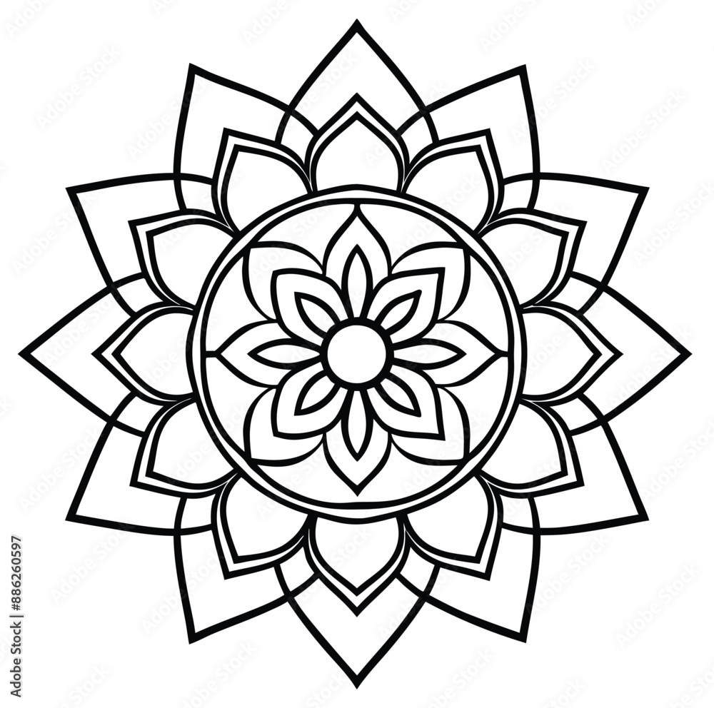 Beautiful silhouette mandala design vector Art & Illustration Beautiful silhouette mandala design vector Art & Illustration