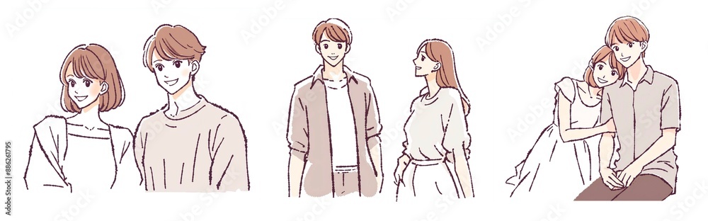 カップル、夫婦、恋人、男女のイラスト素材集 カップル、夫婦、恋人、男女のイラスト素材集