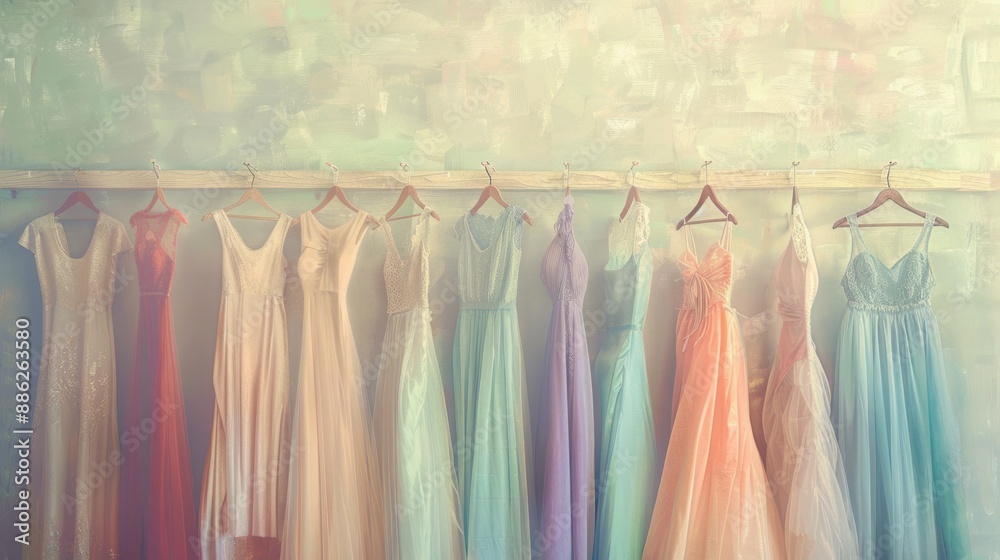 Pastel Dresses on Display Pastel Dresses on Display