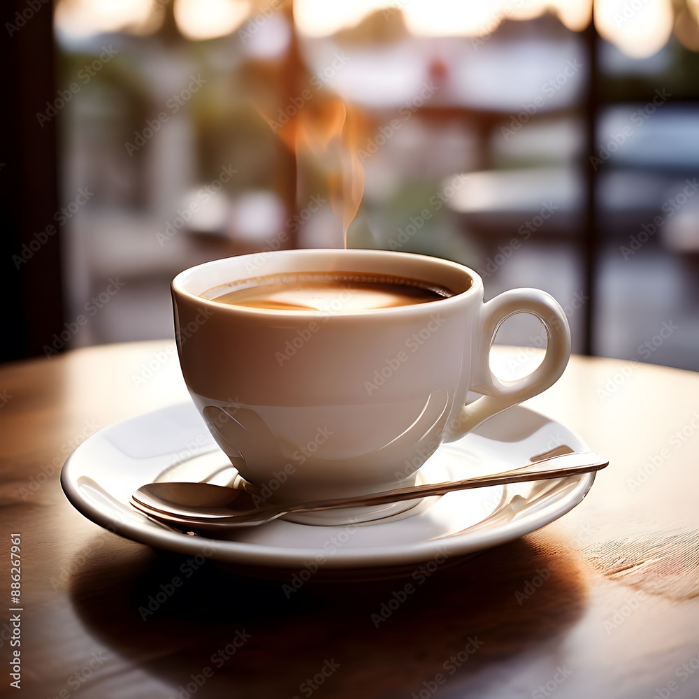 cup of coffee on the table cup of coffee on the table