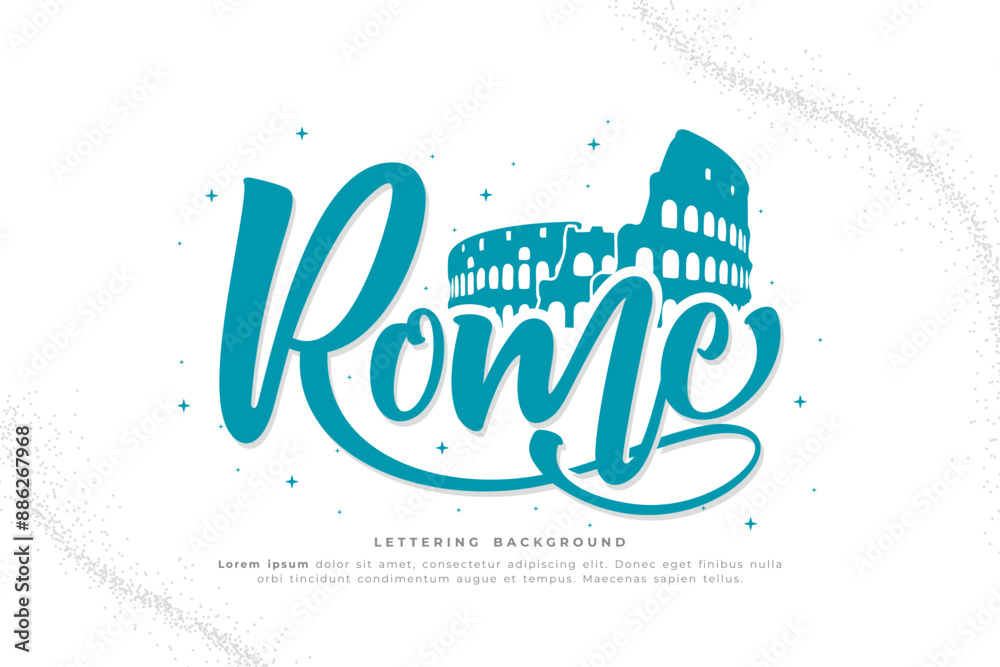 Obraz premium rome lettering background vector design