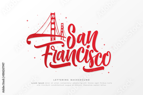 san francisco lettering background vector design
