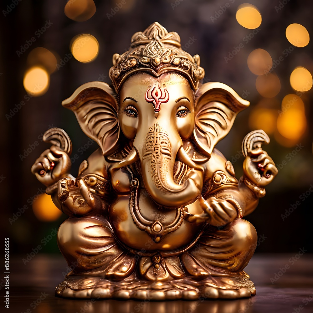 Fototapeta premium hindu god ganesha statue in temple