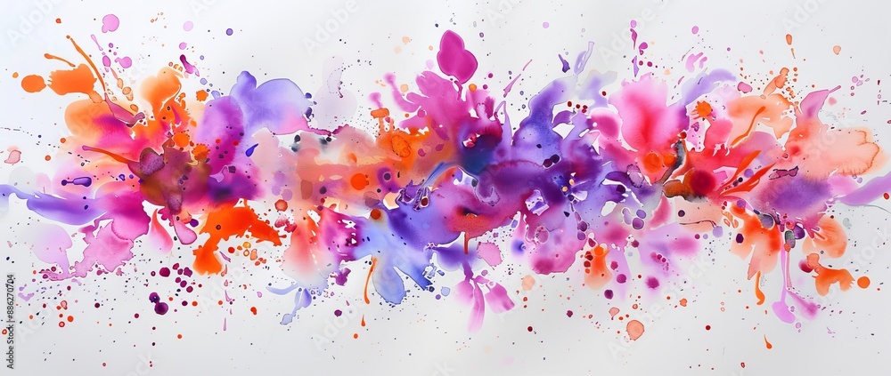Fototapeta premium The fractal-effect flowers on this watercolor butterfly bush clipart are made from a single object