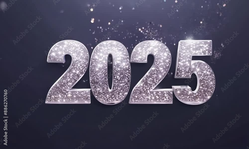 Silver glittering numbers 