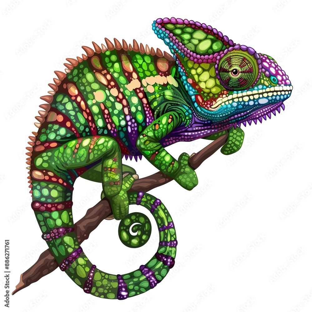 Obraz premium Chameleon Classic fashion cartoon isolated whitebackground