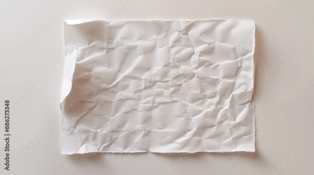 Crumpled blank white paper template on a plain background. Crumpled blank white paper template on a plain background.