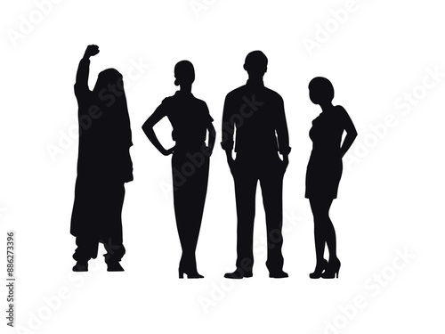 Business people silhouettes pack vector

