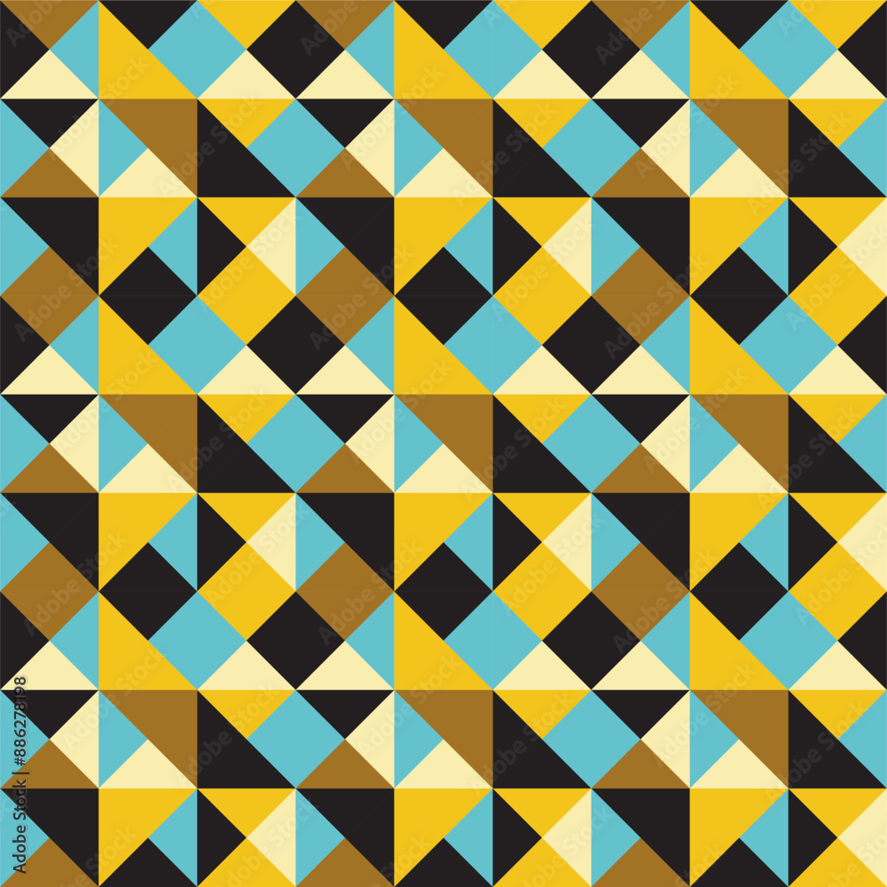 A geometric pattern with interlocking shapes, featuring triangles, squares, and circles in a symmetrical arrangement, ideal for modern designs. A geometric pattern with interlocking shapes, featuring triangles, squares, and circles in a symmetrical arrangement, ideal for modern designs.