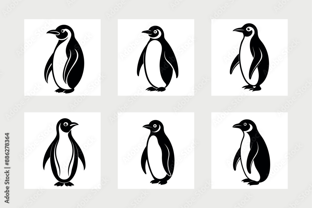 Fototapeta premium Emperor penguin icon vector illustration. 