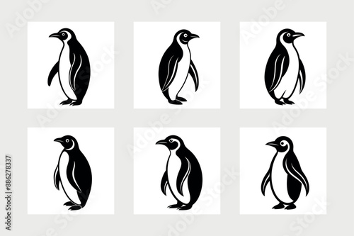 Emperor penguin icon vector illustration.