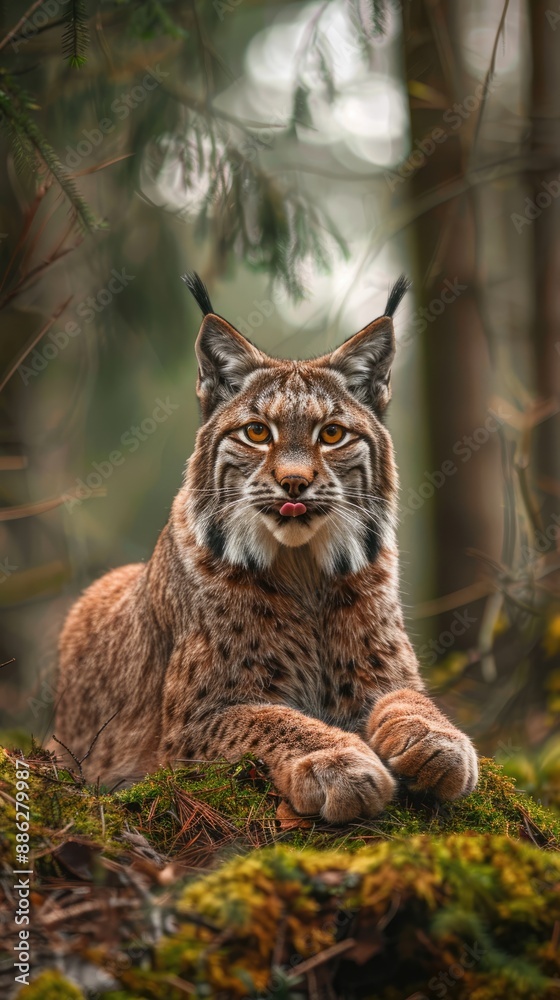 Curious Lynx in the Forest Curious Lynx in the Forest