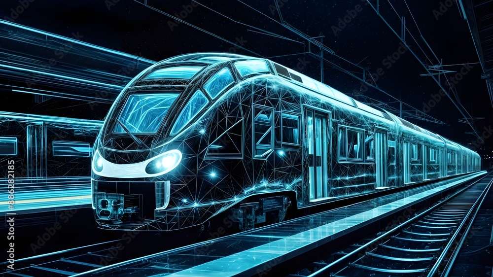 Naklejka premium A poster for a police station with a train on the front.