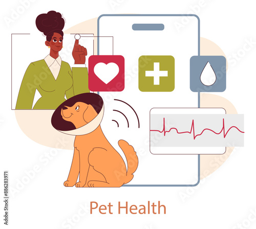 Pet Friendly Space. Flat Vector Illustration